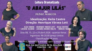 Leitura dramatizada de Plínio Marcos no Balaio das Artes no RJ