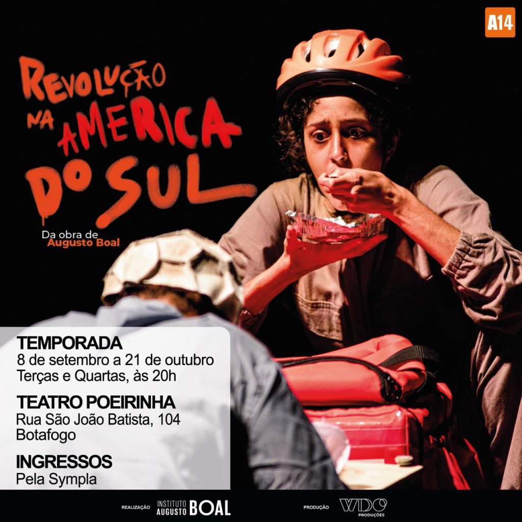 Setembro com Augusto Boal no Rio de Janeiro em vários formatos. Revolução na América do Sul vai estar no Teatro Poeirinha. Imagem: Divulgação.