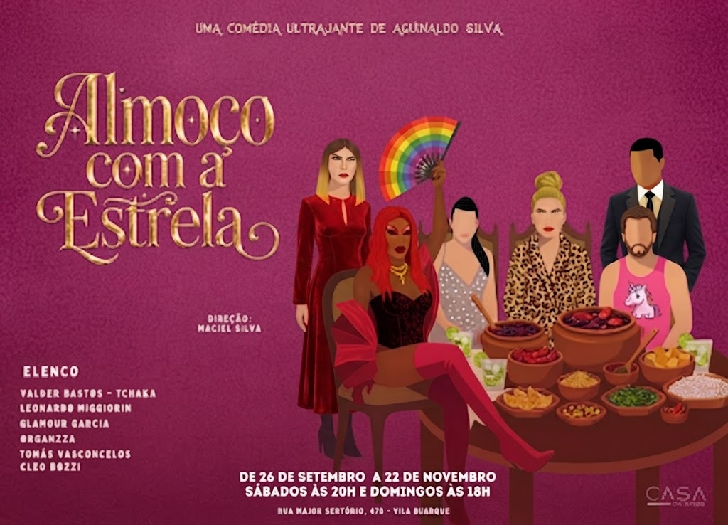 Uma feijoada e um segredo de Aguinaldo Silva na Casa de Artes de SP. Imagem: Divulgação.