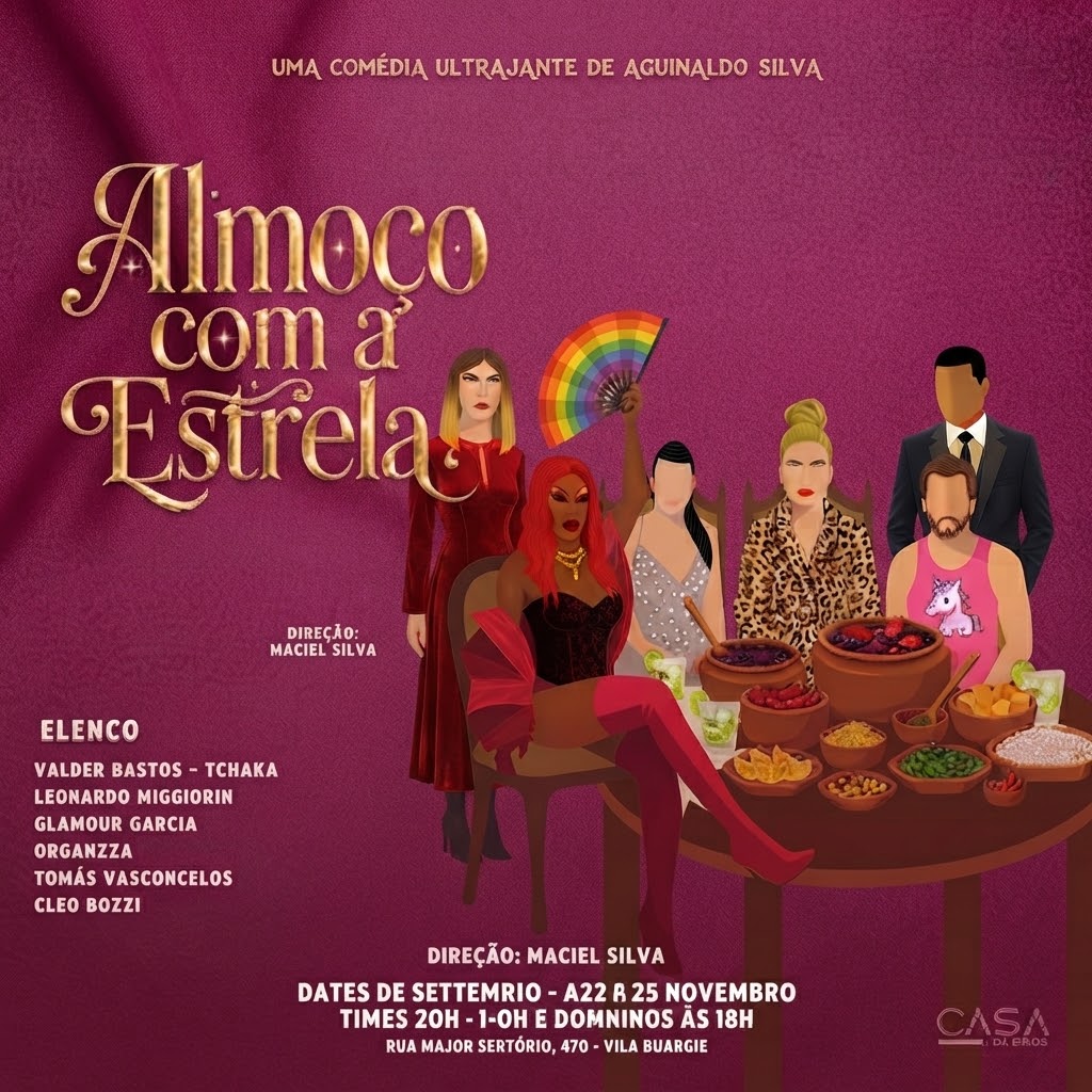 Uma feijoada e um segredo de Aguinaldo Silva na Casa de Artes de SP. Imagem: Divulgação.